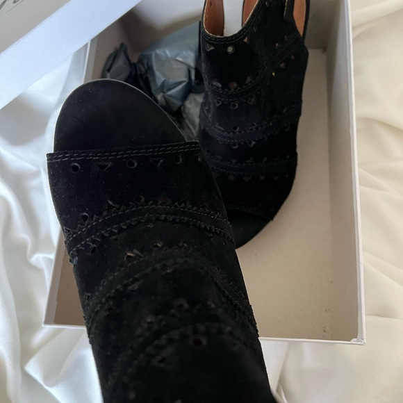 L’Intervalle Black Suede Laser Cut Booties - 39 - Picture 6 of 6